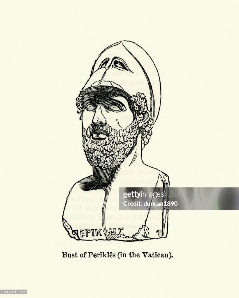 Bust of Pericles, prominent and influential Greek statesman