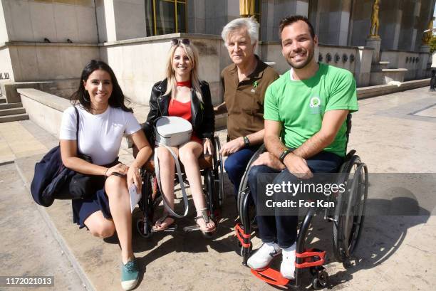 Nawal Benzaouia, Miss Smile 2017/Miss Wheel Chair World Nadjet Meskine, Professor Olivier Baud and Steptember ambassador « Fauteuil Roulant...