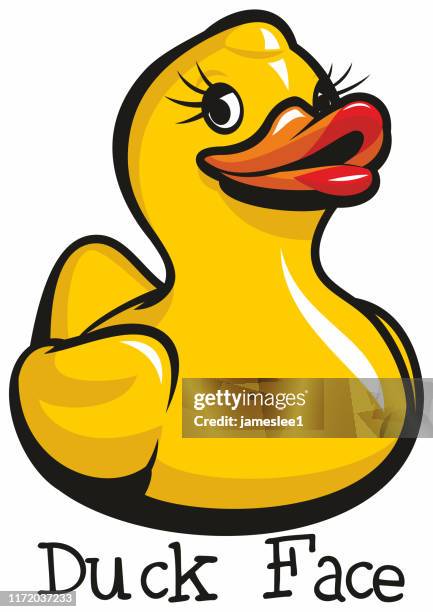 duck face - pursed lips stock illustrations
