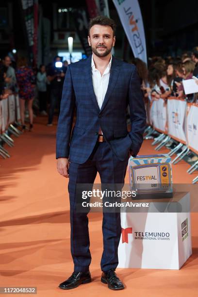 Actor Jordi Planas attends 'No Te Puedes Esconder' premiere at Teatro Principal on September 03, 2019 in Vitoria-Gasteiz, Spain.