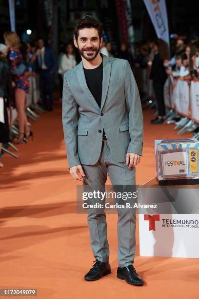 Actor Juan Caballero attends 'No Te Puedes Esconder' premiere at Teatro Principal on September 03, 2019 in Vitoria-Gasteiz, Spain.