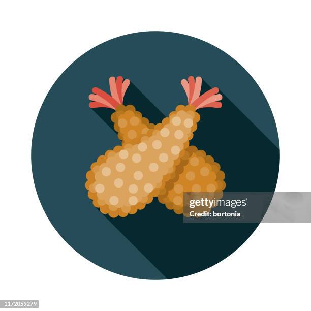 ebi tempura japanese food icon - deep fried shrimp stock illustrations