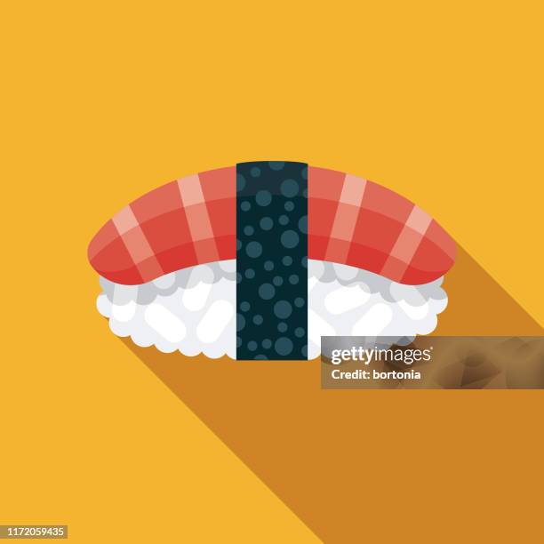 nigiri japanische lebensmittel-ikone - sushi stock-grafiken, -clipart, -cartoons und -symbole