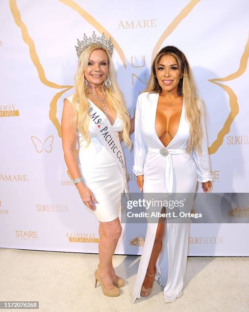 Terri McDonald and Olga Loera attend Amare Magazine's 10th Issue Release Party held at Sky Bar, Mondrian Hotel on September 1, 2019 in West...