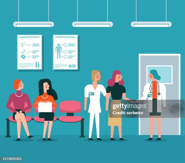 ilustraciones, imágenes clip art, dibujos animados e iconos de stock de ginecólogo - técnicos especialistas de laboratorio
