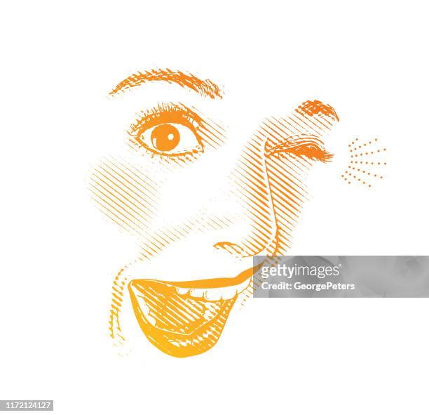 37 Ilustraciones de Woman Wink Eye - Getty Images