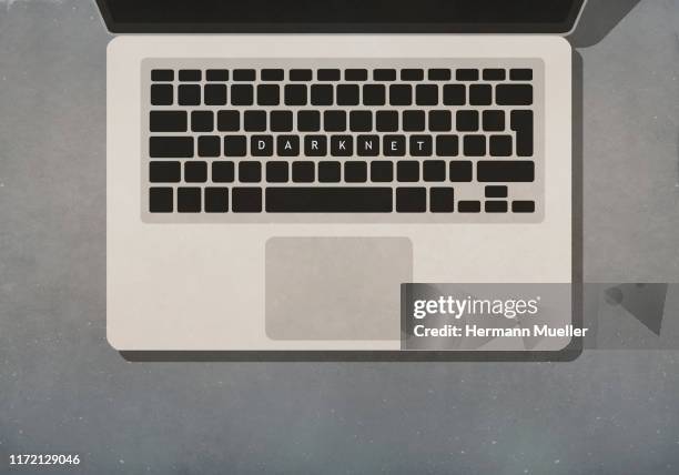 stockillustraties, clipart, cartoons en iconen met darknet text on laptop keyboard - keypad