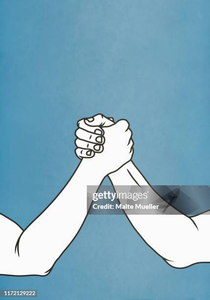 ilustrações, clipart, desenhos animados e ícones de men arm wrestling - problemas de comunicação