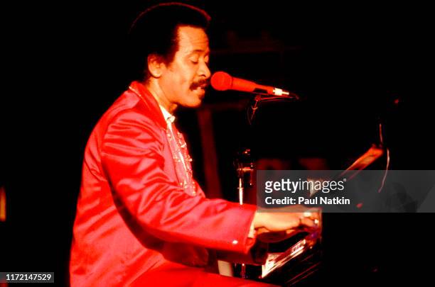 American musician Allen Toussaint performing at the New Orleans Jazz and Heritage Festival in New Orleans, Louisiana , April 26, 1985.