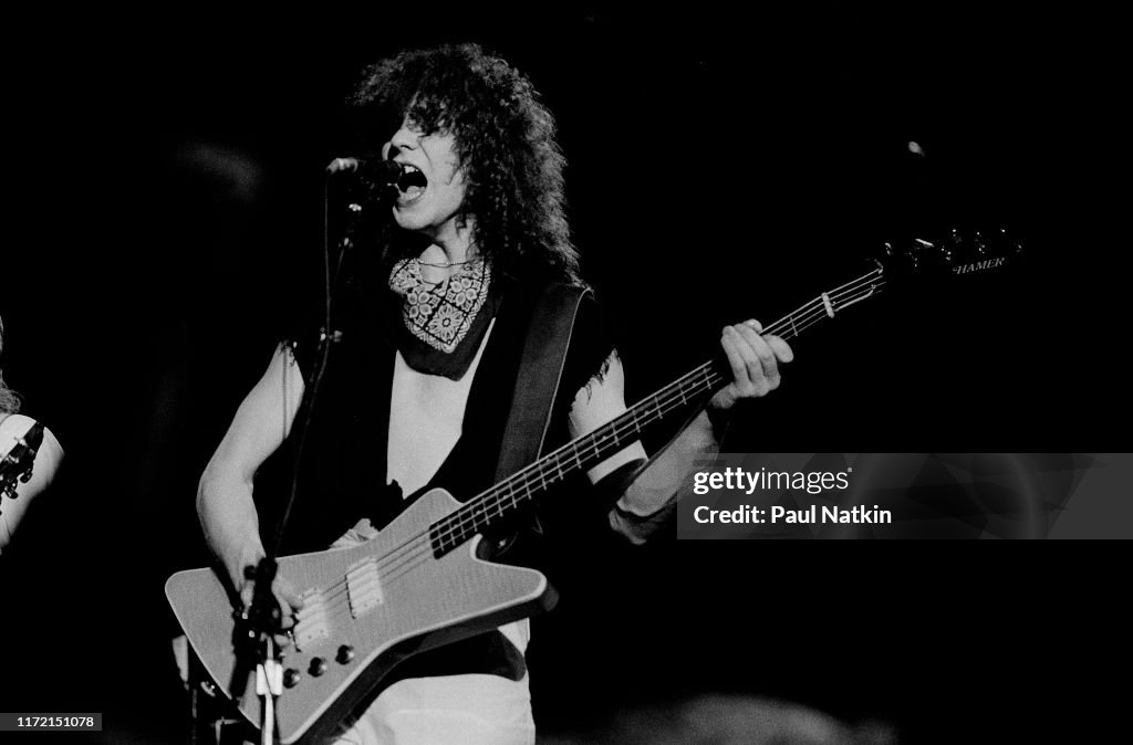 Rick Savage Of Def Leppard Performs On Stage