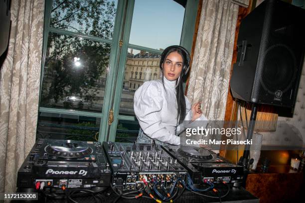Fiona Zanetti attends 24S launches LVMH Finalists' Collections at Restaurant Laperouse on September 03, 2019 in Paris, France.