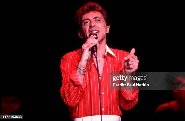 Singer Frankie Valli performs at the Park West in Chicago, Illinois, June 24, 1982.