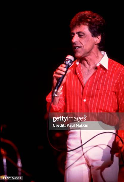 Singer Frankie Valli performs at the Park West in Chicago, Illinois, June 24, 1982.