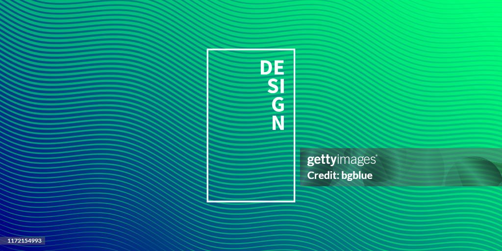 Trendy geometric design - Green abstract background