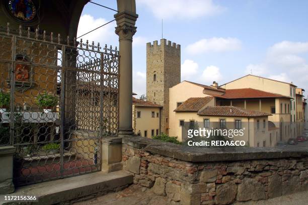 Birthplace of Francesco Petrarca, Italian poet, writer and philosopher Arezzo Tuscany, Italy, Europe.