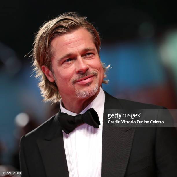 Brad Pitt walks the red carpet ahead of the "Ad Astra" screening during the 76th Venice Film Festival at Sala Grande on August 29, 2019 in Venice,...