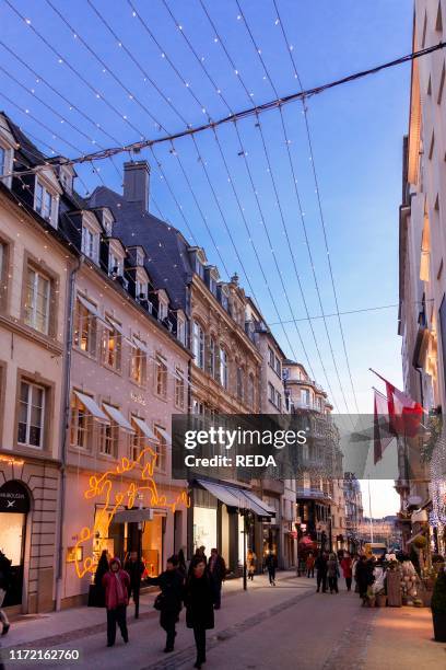 Pedestrian zone in downtown, Luxembourg City, Luxembourg, Europe.