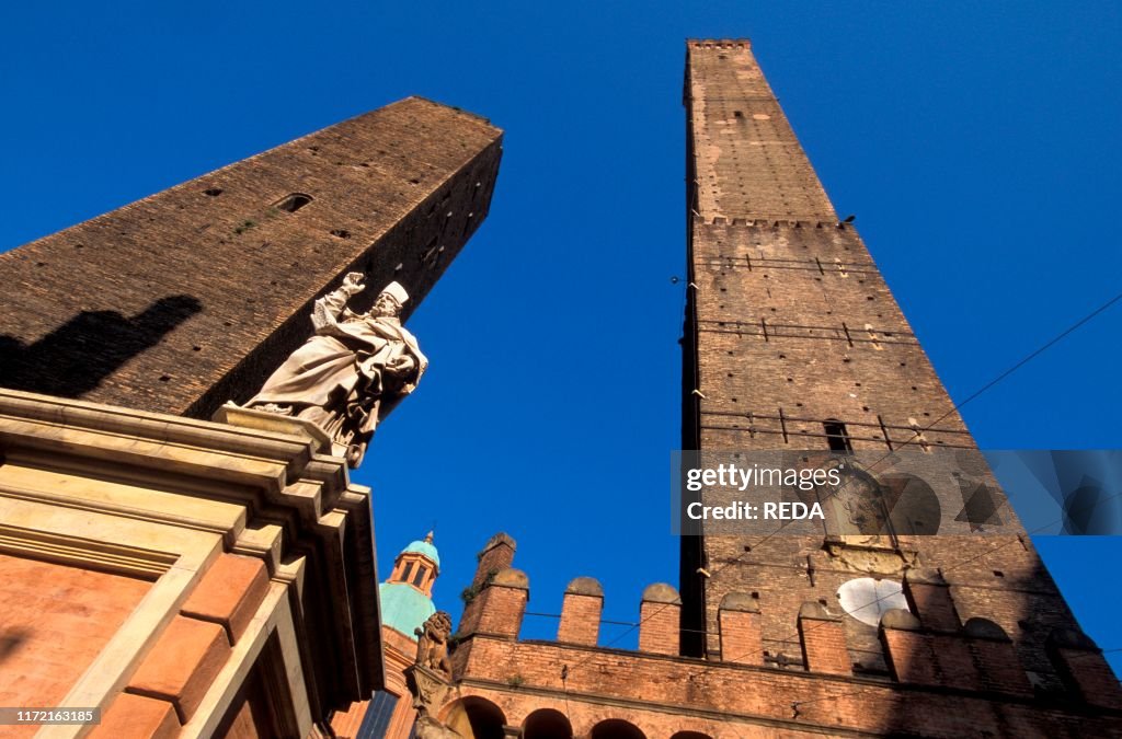 Asinelli and Garisenda towers. Bologna. Emilia Romagna. Italy