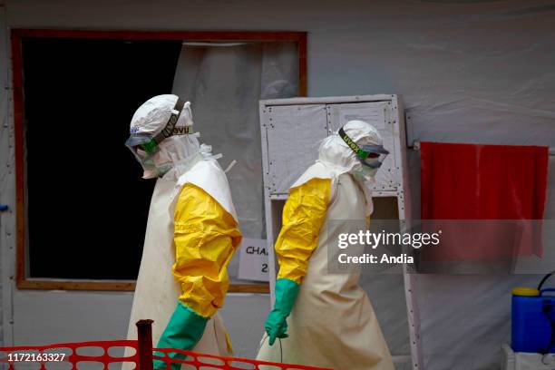 Democratic Republic of the Congo: Ebola treatment centre in Butembo. Doctors and healthcare workers in the Ebola treatment centre run by the...