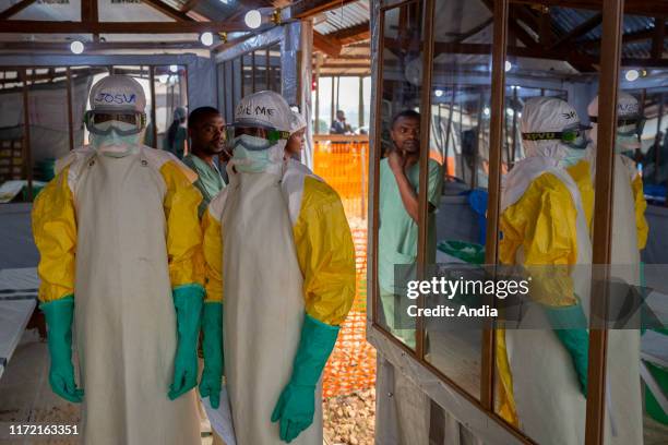 Democratic Republic of the Congo: Ebola treatment centre in Butembo. Doctors and healthcare workers in the Ebola treatment centre run by the...