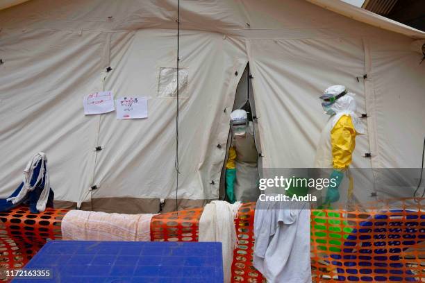 Democratic Republic of the Congo: Ebola treatment centre in Butembo. Doctors and healthcare workers in the Ebola treatment centre run by the...