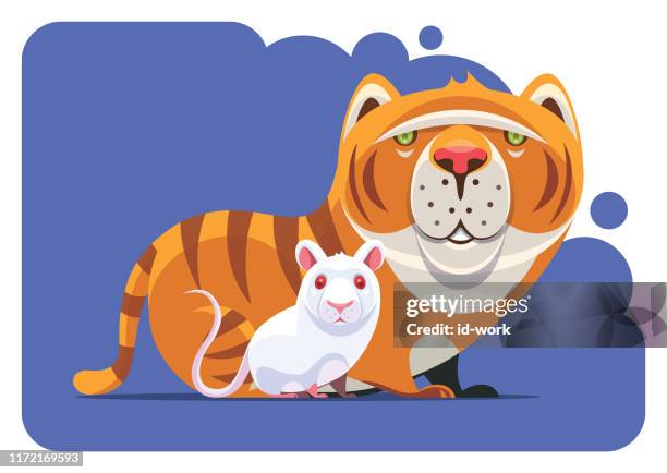 cat and mouse gathering - two cats stock illustrations