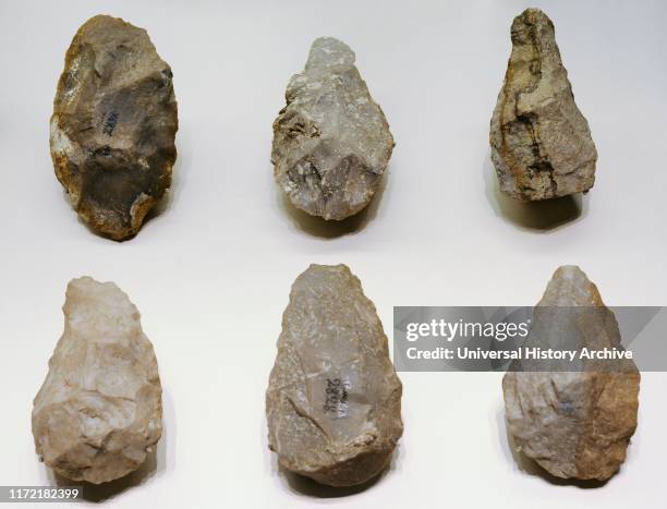 Hand axes. Flint. Acheulean. Paleolithic. Torralba, Spain.