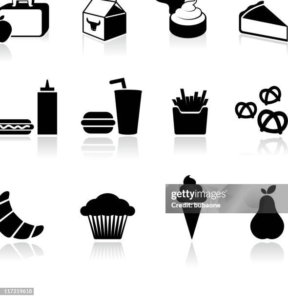 schulessen schwarz und weiß lizenzfreie vektor-kunst - kantine stock-grafiken, -clipart, -cartoons und -symbole