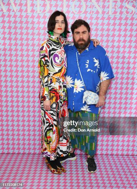 Anna Plunkett and Luke Sales attends the David Jones SS19 Bright Night event at David Jones Elizabeth Street Store on September 04, 2019 in Sydney,...