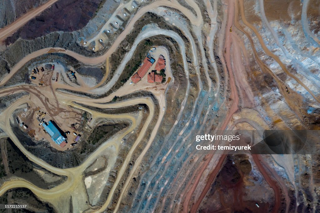 Antenne Wiev van open-pit Iron Mine