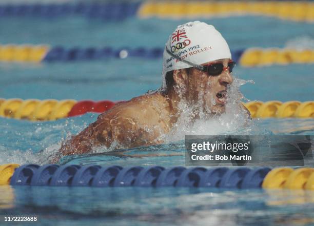 Andy Rolley of Great Britain swims in the Men's 200 metres Individual Medley during the XXV Summer Olympic Games on 31st July 1992 at the Bernat...