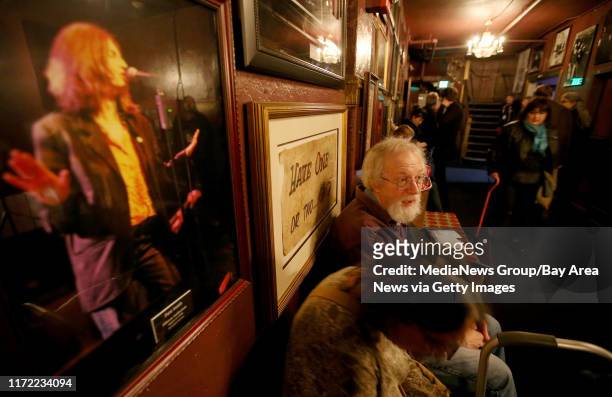 Concertgoers hang out in the lobby before Patti Smith's sold-out show with her band at The Fillmore in San Francisco, Calif., on Wednesday, Jan. 21,...