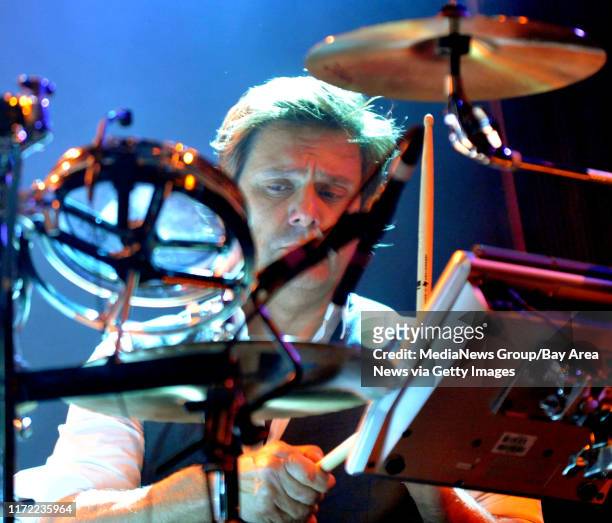 Duran Duran drummer Roger Taylor performs during their concert at the Fillmore in San Francisco, Calif., on Saturday, April 16, 2011.