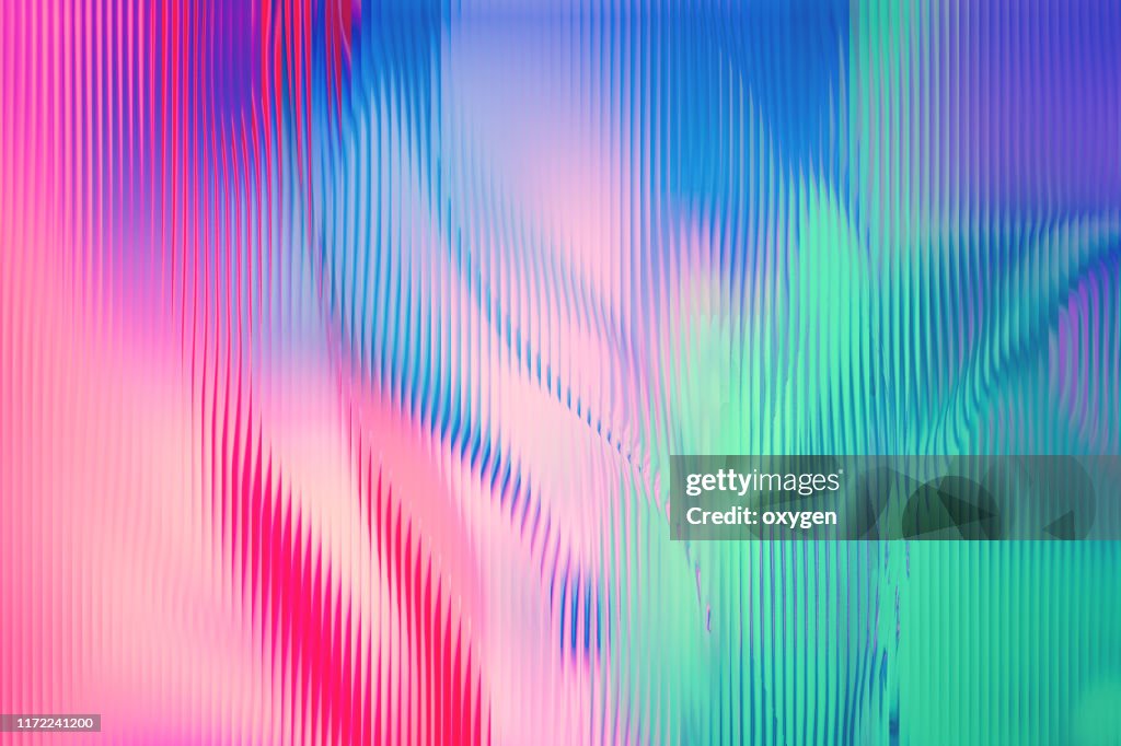 Abstract  Fluid Flow Holographic Violet Pink Green Neon Background
