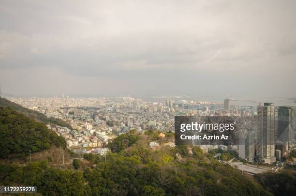 looking down kobe city - azrin az bildbanksfoton och bilder