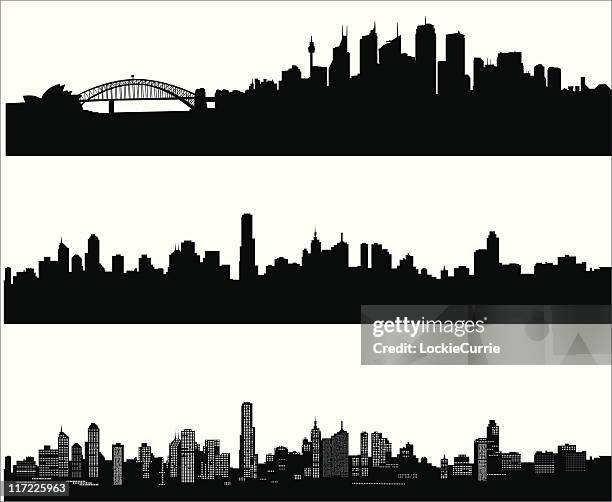 stadt skylines - hafenbrücke von sydney stock-grafiken, -clipart, -cartoons und -symbole