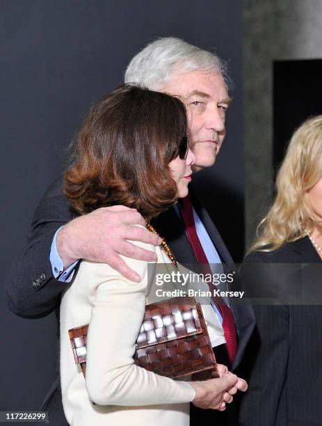 Former press magnate Conrad Black and his wife Barbara Amiel leave federal court where he was resentenced to 3 1/2 years in prison on June 24, 2011...