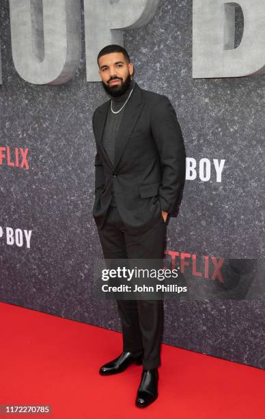 Drake attends the "Top Boy" UK Premiere at Hackney Picturehouse on September 04, 2019 in London, England.