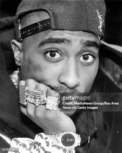 American rapper Tupac Shakur , Oakland, California, January 7, 1992.