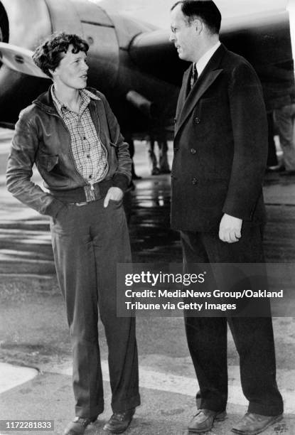 Oakland, CA March 19, 1937 - Amelia Earhart and George Palmer Putnam.