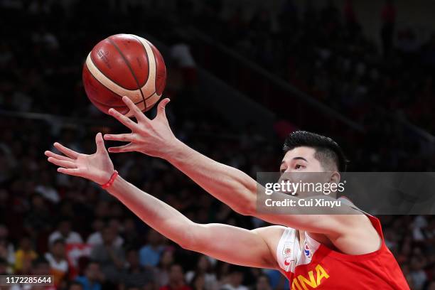 Abudushalamu Abudurexiti of the China National Team in action against the Venuzuela National Team during the 1st round of 2019 FIBA World Cup at...