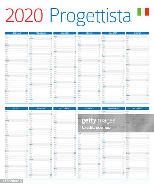 calendar planner 2020. italian version - march calendar 2020 stock illustrations