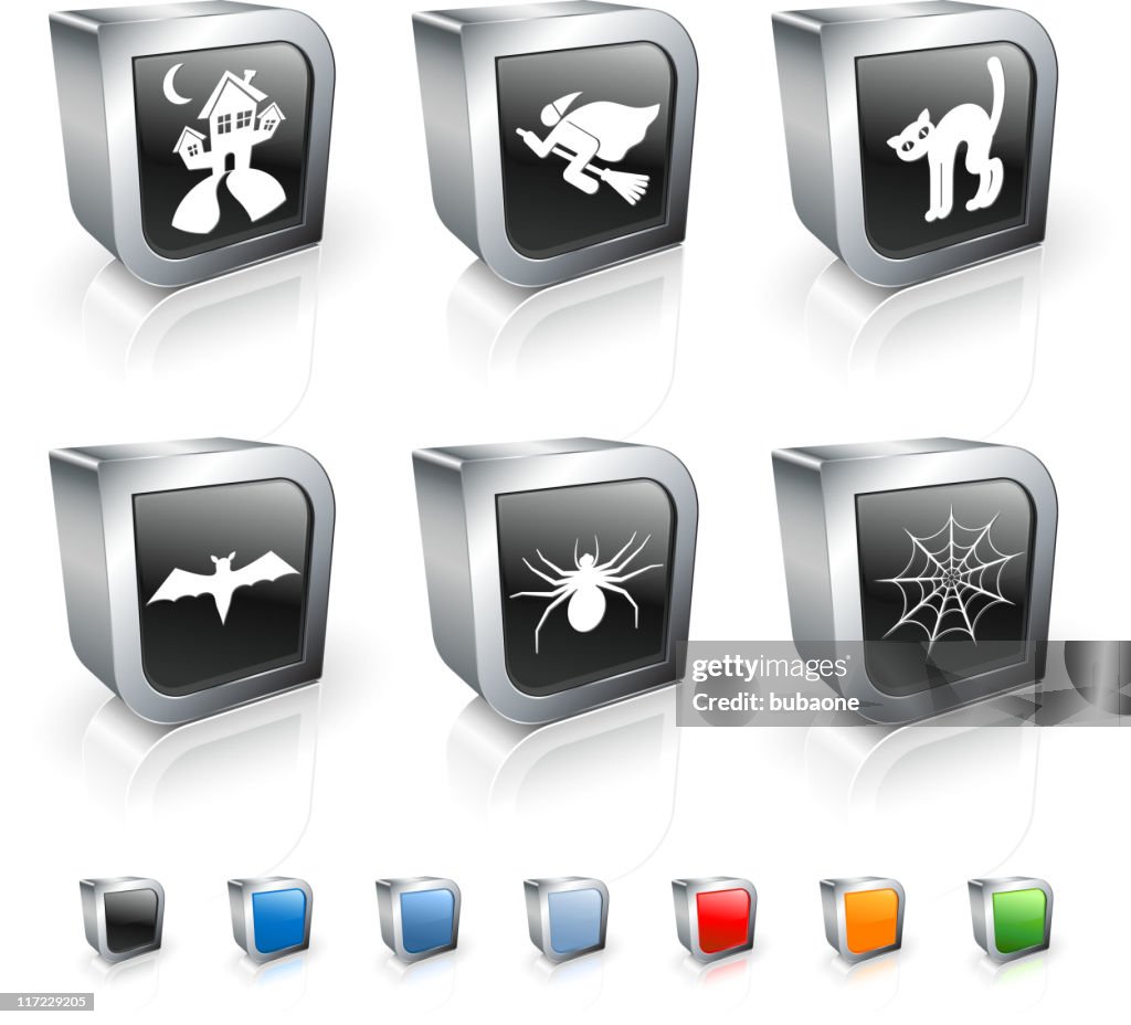 Scary Halloween royalty free vector artography 3D vector icon set