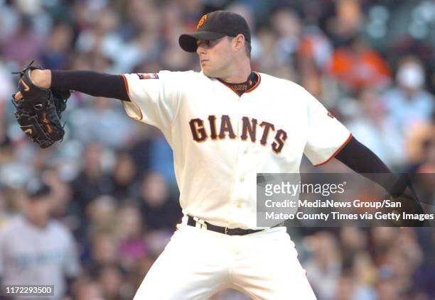 San Francisco Giants pitcher Noah Lowry delivers during action Tuesday, June 12 against the Toronto Blue Jays at AT&T Park in San Francisco, Calif.