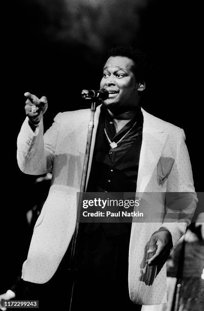 American Soul and R&B singer Luther Vandross at the Holiday Star Theater, Merrillville, Indiana, July 30, 1983.