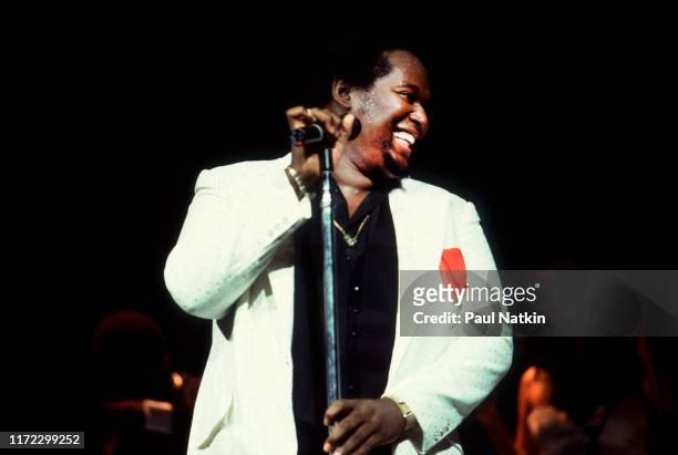 American Soul and R&B singer Luther Vandross at the Holiday Star Theater, Merrillville, Indiana, July 30, 1983.