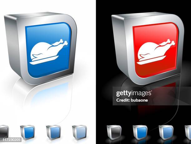 roasted turkey 3d royalty free vector art - roasted turkey stock illustrations