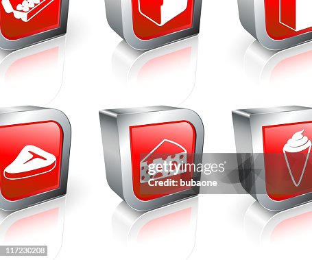 Food and groceries 3D royalty free vector icon set Food and groceries 3D royalty free vector icon set