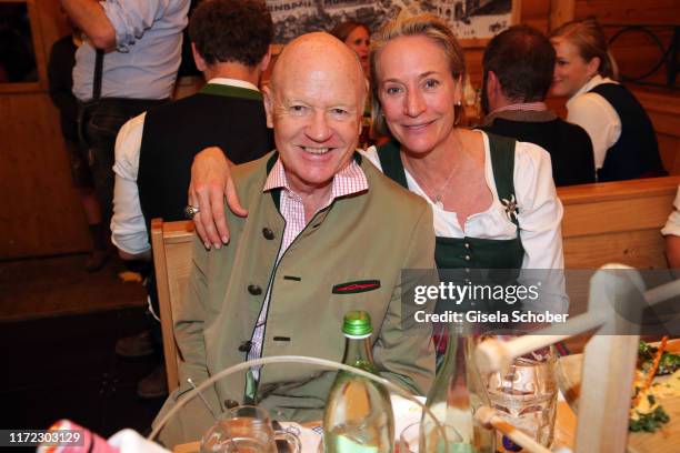 Detlev von Wangenheim and his wife Leslie von Wangenheim during the Oktoberfest 2019 at Schuetzen-Festzelt beer tent / Theresienwiese on September...