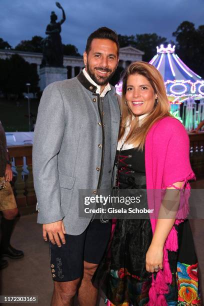 Soccer Player Claudio Pizarro and his wife Karla Salcedo during the Oktoberfest 2019 at Kaeferschaenke beer tent / Theresienwiese on September 29,...